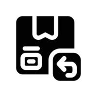 retrun glyph icon. Strong and solid icon for websites and mobile apps. vector