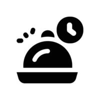 24 hour glyph icon. Strong and solid icon for websites and mobile apps. vector