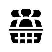 chicken bucket glyph icon. Strong and solid icon for websites and mobile apps. vector