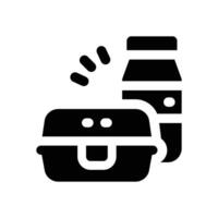 lunchbox glyph icon. Strong and solid icon for websites and mobile apps. vector