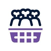chicken bucket dual tone icon. Sleek and modern icon for websites and mobile apps. vector