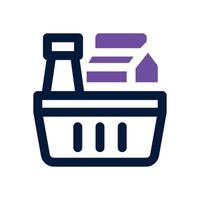 grocery dual tone icon. Sleek and modern icon for websites and mobile apps. vector