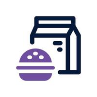 burger dual tone icon. Sleek and modern icon for websites and mobile apps. vector