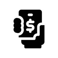 mobile payment glyph icon. Strong and solid icon for websites and mobile apps. vector