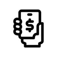 mobile payment line icon. Clean and minimalist icon for websites and mobile apps. vector