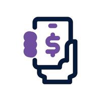 mobile payment dual tone icon. Sleek and modern icon for websites and mobile apps. vector