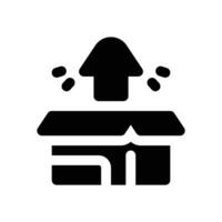 unboxing glyph icon. Strong and solid icon for websites and mobile apps. vector
