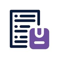 product specification dual tone icon. Sleek and modern icon for websites and mobile apps. vector
