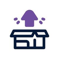 unboxing dual tone icon. Sleek and modern icon for websites and mobile apps. vector