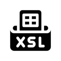 excel glyph icon. Strong and solid icon for websites and mobile apps. vector