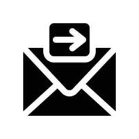 send email glyph icon. Strong and solid icon for websites and mobile apps. vector