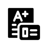 report card glyph icon. Strong and solid icon for websites and mobile apps. vector
