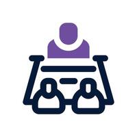 staff meeting dual tone icon. Sleek and modern icon for websites and mobile apps. vector