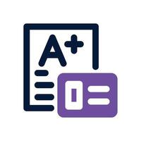 report card dual tone icon. Sleek and modern icon for websites and mobile apps. vector
