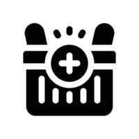 add to basket glyph icon. Strong and solid icon for websites and mobile apps. vector