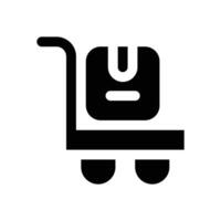 trolley glyph icon. Strong and solid icon for websites and mobile apps. vector