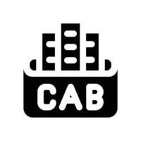 cab file glyph icon. Strong and solid icon for websites and mobile apps. vector