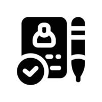 assesment glyph icon. Strong and solid icon for websites and mobile apps. vector