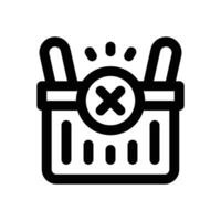 remove from basket line icon. Clean and minimalist icon for websites and mobile apps. vector