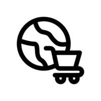 global shopping line icon. Clean and minimalist icon for websites and mobile apps. vector