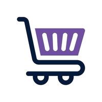 shopping cart dual tone icon. Sleek and modern icon for websites and mobile apps. vector