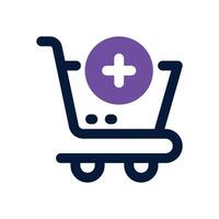 add to cart dual tone icon. Sleek and modern icon for websites and mobile apps. vector