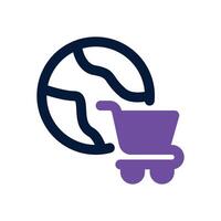 global shopping dual tone icon. Sleek and modern icon for websites and mobile apps. vector