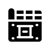 clapper board glyph icon. Strong and solid icon for websites and mobile apps. vector