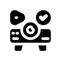 projector glyph icon. Strong and solid icon for websites and mobile apps. vector