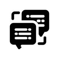 dialogue glyph icon. Strong and solid icon for websites and mobile apps. vector
