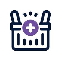 add to basket dual tone icon. Sleek and modern icon for websites and mobile apps. vector