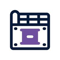clapper board dual tone icon. Sleek and modern icon for websites and mobile apps. vector