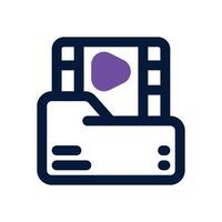 footage dual tone icon. Sleek and modern icon for websites and mobile apps. vector