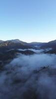 Aerial View of Mountain Range with Fog video
