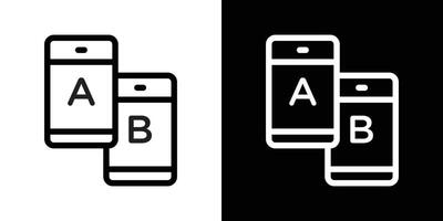 A B testing icons vectors set in stroke line style.. EPS10