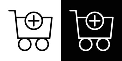 Add to cart icons vectors set in stroke line style.. EPS10