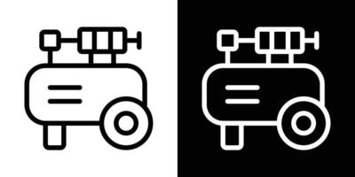 Air compressor icons vectors set in stroke line style.. EPS10