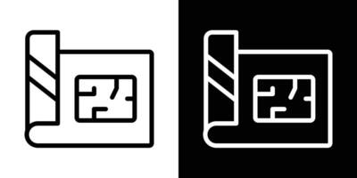 Architecture plan icons vectors set in stroke line style.. EPS10
