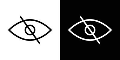 Blindness icons vectors set in stroke line style.. EPS10