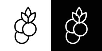 Blueberry icons vectors set in stroke line style.. EPS10