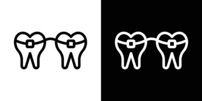 Braces icons vectors set in stroke line style.. EPS10