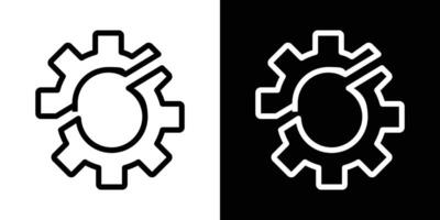 Broken gear icons vectors set in stroke line style.. EPS10