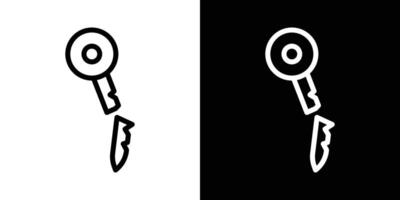 Broken key icons vectors set in stroke line style.. EPS10