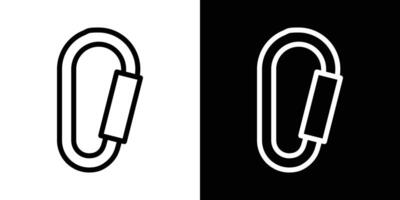 Carabiner icons vectors set in stroke line style.. EPS10