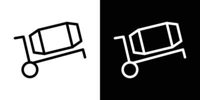 Cement mixers icons vectors set in stroke line style.. EPS10