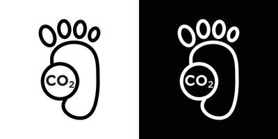 Carbon footprint icons vectors set in stroke line style.. EPS10