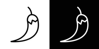Chili icons vectors set in stroke line style.. EPS10
