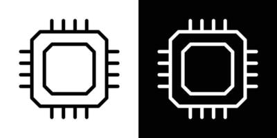 Chip icons vectors set in stroke line style.. EPS10