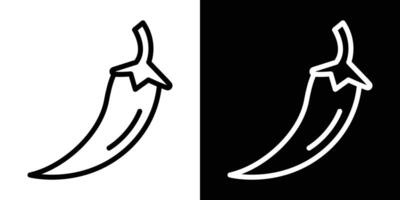 Chilli pepper icons vectors set in stroke line style.. EPS10