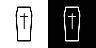 Coffin icons vectors set in stroke line style.. EPS10